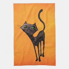 Zwarte Mexicaanse dag van de dode kat Theedoek