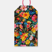 Zwarte Mexicaanse Fiesta Floral Theme Favoriet Cadeaulabel (Achterkant)