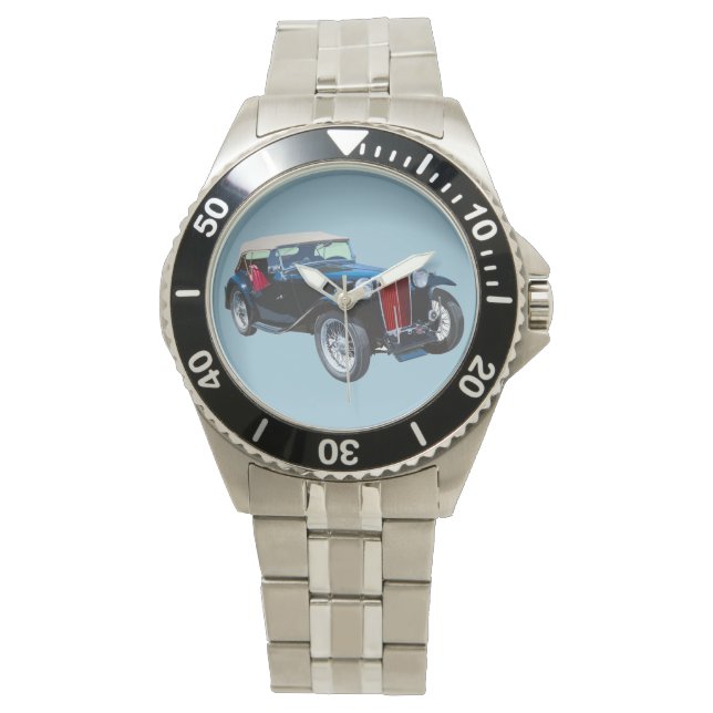 Zwarte Mg Tc Antiek auto Horloge (Voorkant)