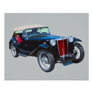 Zwarte Mg Tc Antiek auto Perfect Poster