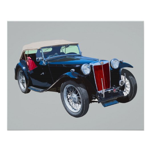 Zwarte Mg Tc Antiek auto Perfect Poster (Voorkant)