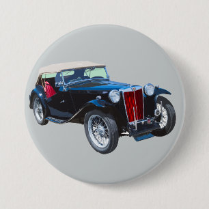 Zwarte Mg Tc Antiek auto Ronde Button 7,6 Cm