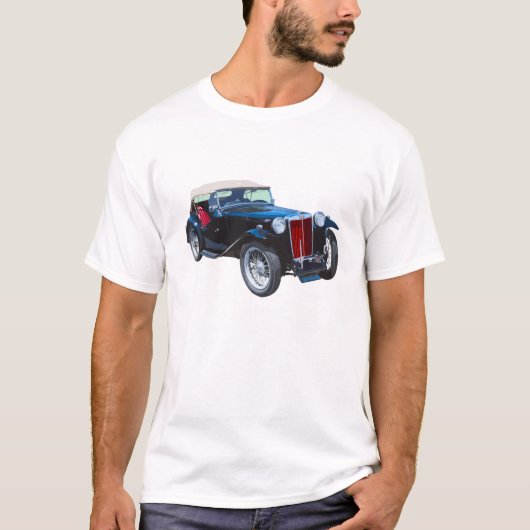 Zwarte Mg Tc Antiek auto T-shirt (Voorkant)