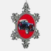 Zwarte Mg Tc Antiek auto Tin Sneeuwvlok Ornament (Links)