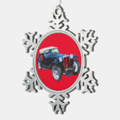 Zwarte Mg Tc Antiek auto Tin Sneeuwvlok Ornament (Rechts)