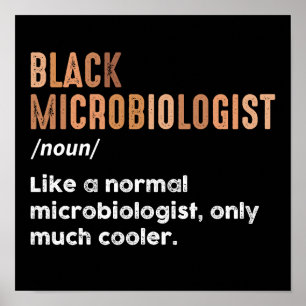 Zwarte Microbioloog Grappige Definitie Microbiolog Poster