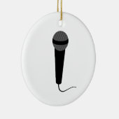 Zwarte microfoon keramisch ornament (Rechts)