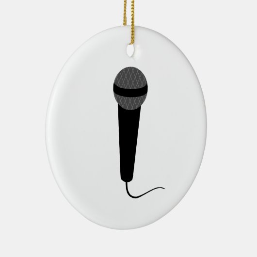 Zwarte microfoon keramisch ornament (Rechts)