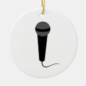 Zwarte microfoon keramisch ornament (Voorkant)