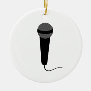 Zwarte microfoon keramisch ornament