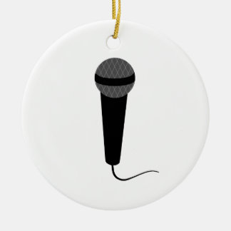 Zwarte microfoon keramisch ornament