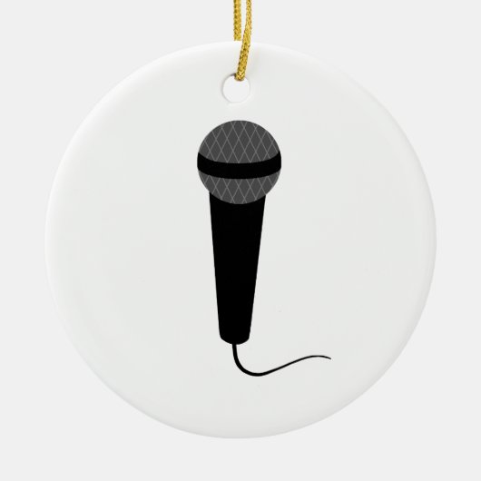 Zwarte microfoon keramisch ornament (Voorkant)