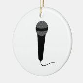 Zwarte microfoon keramisch ornament (Links)
