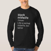 Zwarte midvrouw-definitie t-shirt (Voorkant)