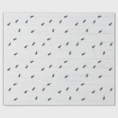 Zwarte Mieren op Gewit Hout Cadeaupapier (Vlak)