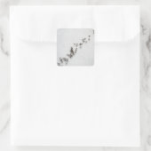 Zwarte mieren volgen elkaar in een keten vierkante sticker (Tas)