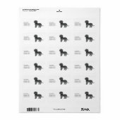 Zwarte Mini Goldendoodle Cartoonhond & Tekst Etiket (Full Sheet)