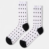 Zwarte Mini Polka Dots op White Sokken (Links)
