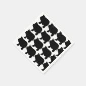 Zwarte Mini Varken Cocktail Papieren servetten (Hoek)