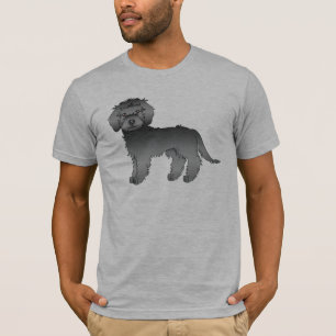 Zwarte Miniatuur Goldendoodle Schattige Cartoon Ho T-shirt