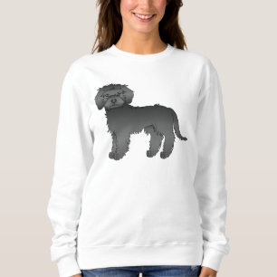 Zwarte Miniatuur Goldendoodle Schattige Cartoon Ho Trui