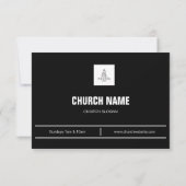 Zwarte Minimaal Kerk Uitnodiging (Achterkant)