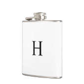 Zwarte Minimaal Moderne Elegante Monogram Heupfles (Links)