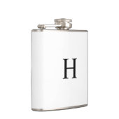 Zwarte Minimaal Moderne Elegante Monogram Heupfles (Rechts)