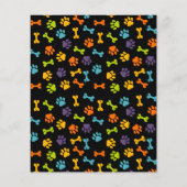 Zwarte Minimaal moderne Paws Hondenverzorging Prij Flyer (Achterkant)