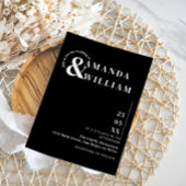 Zwarte Minimaal Moderne QR Code Eenvoudige Trouw Kaart