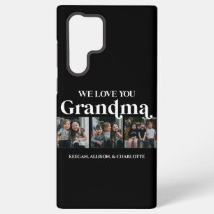 Zwarte Minimaal Retro We Love You Oma 3 Foto Samsung Galaxy Hoesje
