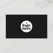 Zwarte Minimaal Sociaal Media Logo QR Code Visitekaartje (Voorkant)