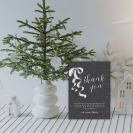 Zwarte Minimaal Zilveren Boog Winter Sneeuw Baby S Bedankkaart