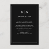 Zwarte minimale chique rand | Wedding Guest Detail Informatiekaartje (Voorkant)