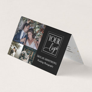 Zwarte minimale fotograaf voor uw Logo fotocollage Visitekaartje