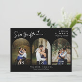 Zwarte minimale QR-code voor boogfoto's opslaan Da Kaart (Staand voorkant)