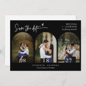 Zwarte minimale QR-code voor boogfoto's opslaan Da Kaart (Voorkant / Achterkant)