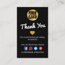 zwarte minimale zakelijke dank voor toevoeging van