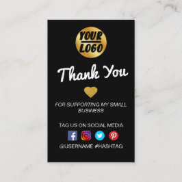 zwarte minimale zakelijke dank voor toevoeging van visitekaartje