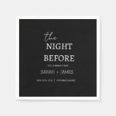 Zwarte minimalist De nacht voor het huwelijk Servet (Voorkant)