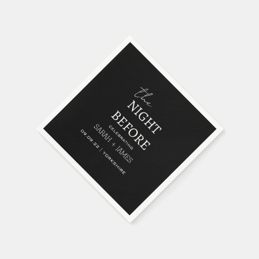 Zwarte minimalist De nacht voor het huwelijk Servet (Hoek)