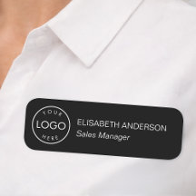 Zwarte Minimalistische Aangepaste Logo Zakelijke L