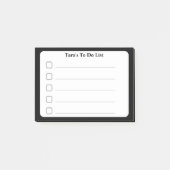 Zwarte minimalistische aangepaste naam om te doen post-it® notes (Voorkant)
