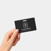 Zwarte minimalistische badge | Aangepaste personee (Handheld)