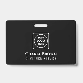 Zwarte Minimalistische Badge | Aangepaste Werkneme