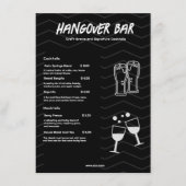 Zwarte Minimalistische Bar Drank  Menu (Voorkant)
