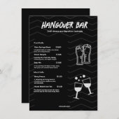 Zwarte Minimalistische Bar Drank  Menu (Voorkant / Achterkant)