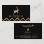 Zwarte minimalistische bosdierentuin visitekaartje (Voorkant / Achterkant)