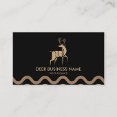 Zwarte minimalistische bosdierentuin visitekaartje (Voorkant)