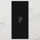 Zwarte minimalistische botanische terracotta bruil menu (Achterkant)